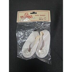 Tallinas Doll Shoes White Ballet Shoes Style 147-A Size 3 Accessory